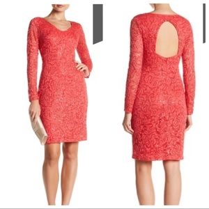 NWT sz 12 MARINA DRESS RED SEQUIN cut-out back